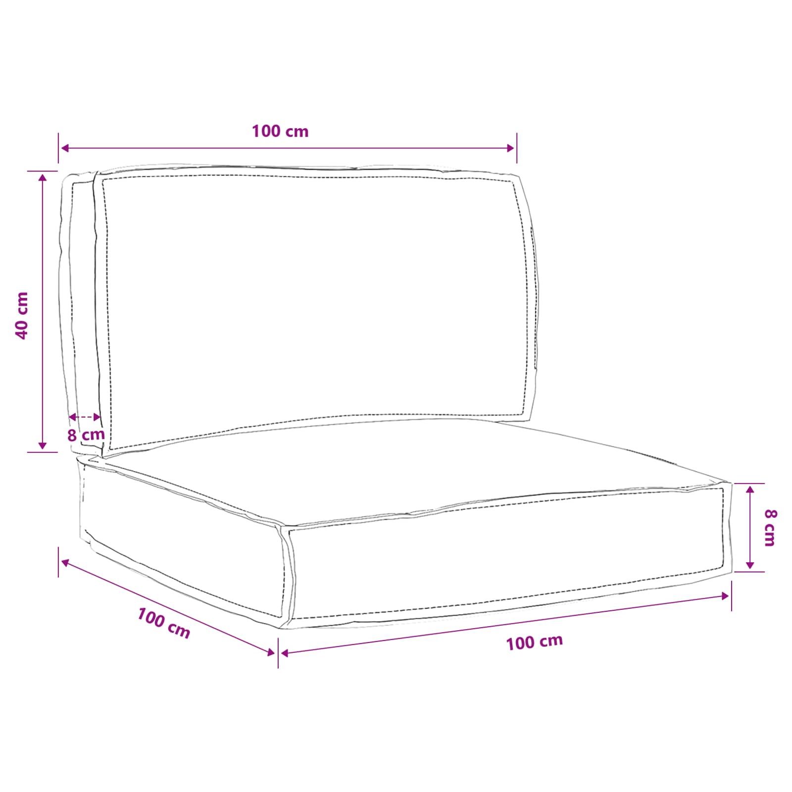 Set di Cuscini per Pallet Floreale 2 pcs Motivo Foglia Verde | homemem39