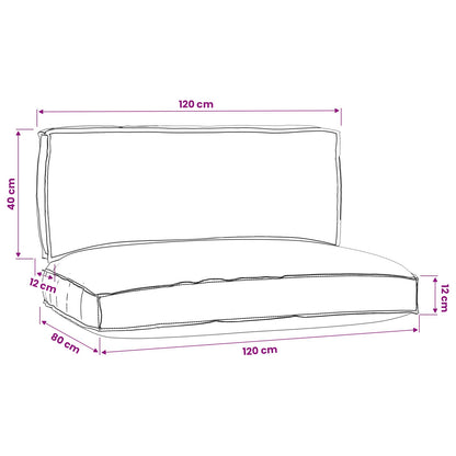 Set di Cuscini per Pallet 2 pcs Antracite Tessuto Oxford | homemem39