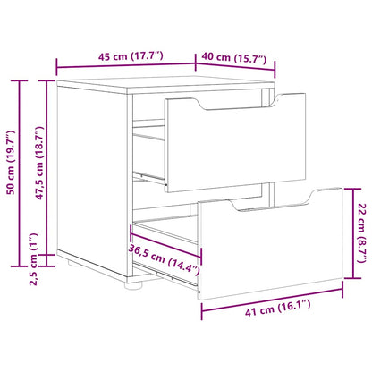 Comodino VISNES Bianco 45x40x50 cm in Legno Multistrato - homemem39