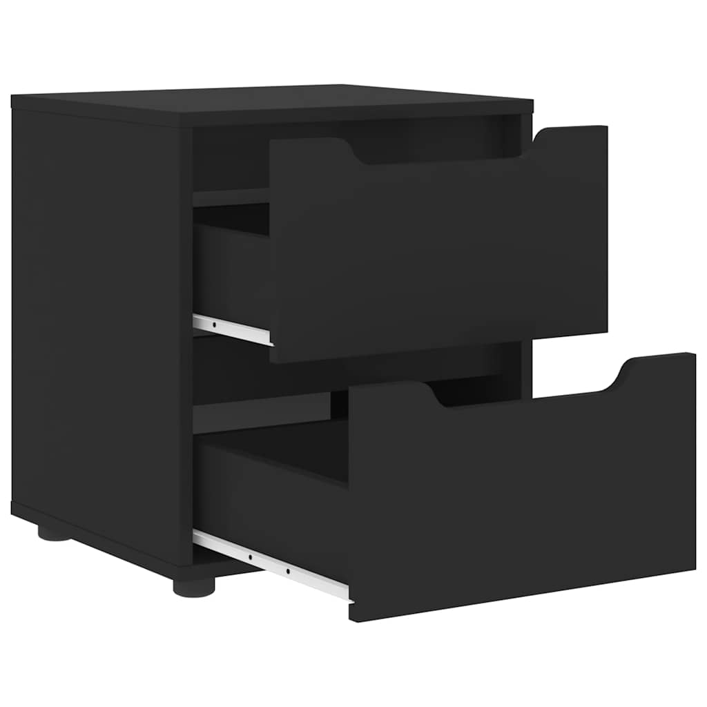 Comodino VISNES Nero 45x40x50 cm in Legno Multistrato - homemem39