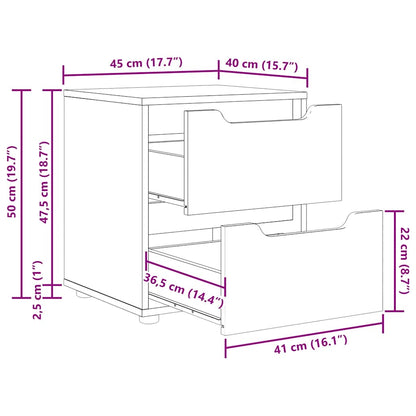 Comodino VISNES Rovere Sonoma 45x40x50 cm in Legno Multistrato - homemem39