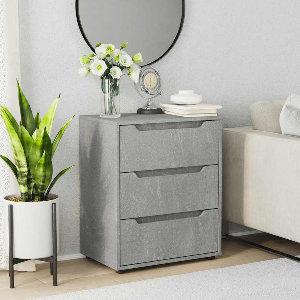 Credenza VISNES Grigio Cemento 60x40x73 cm in Legno Multistrato