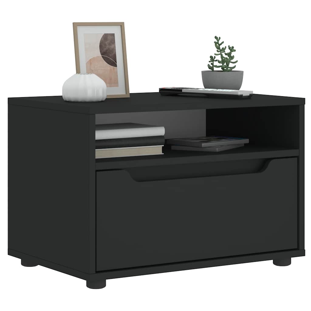 Mobile TV VISNES Nero 60x40x38 cm in Legno Multistrato - homemem39