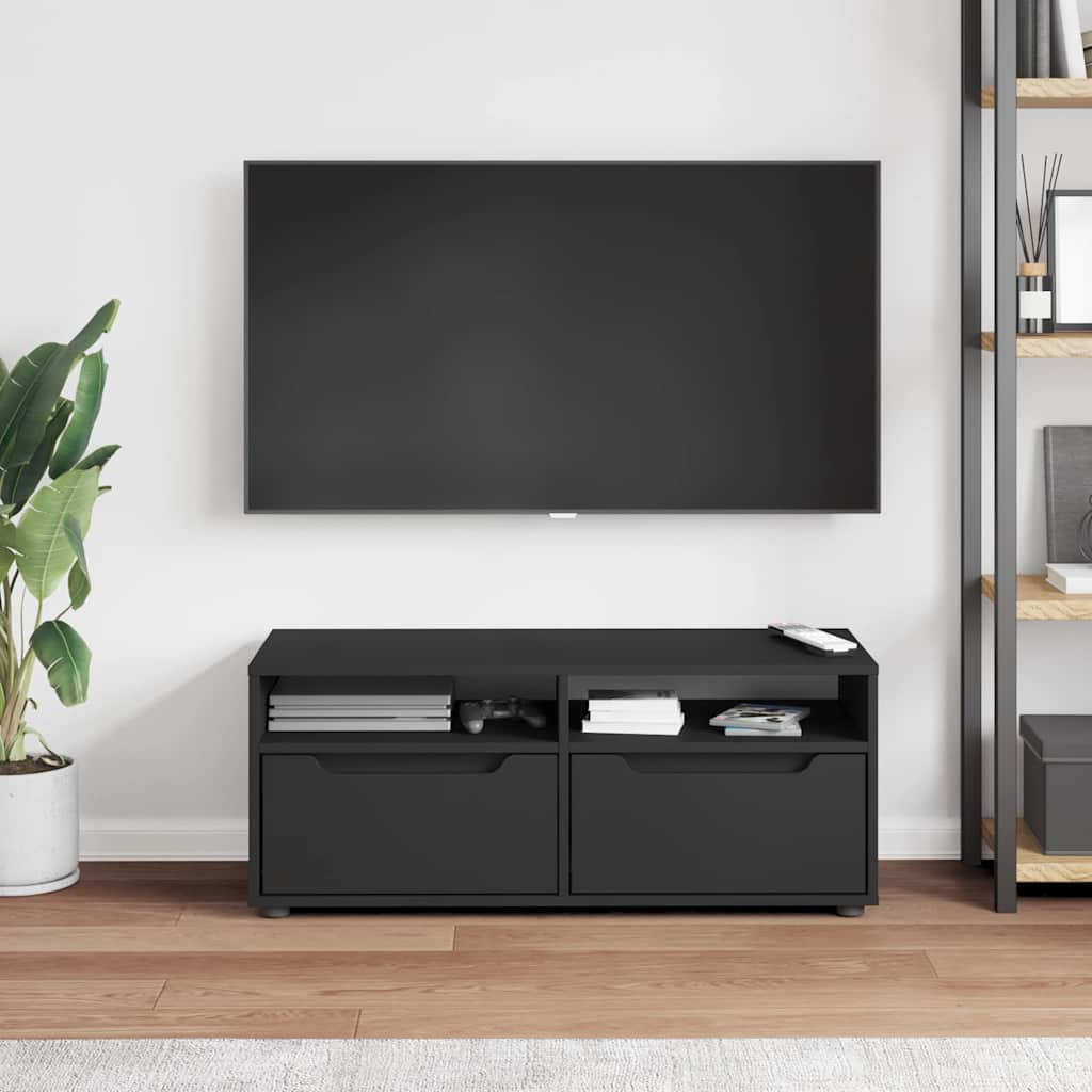 Mobile TV VISNES Nero 100x40x38 cm in Legno Multistrato - homemem39