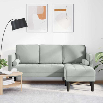 Set di divani con cuscino Grigio chiaro Poliestere