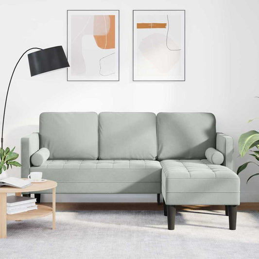 Set di divani con cuscino Grigio chiaro Poliestere