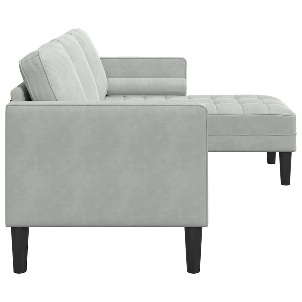 Set di divani con cuscino Grigio chiaro Poliestere
