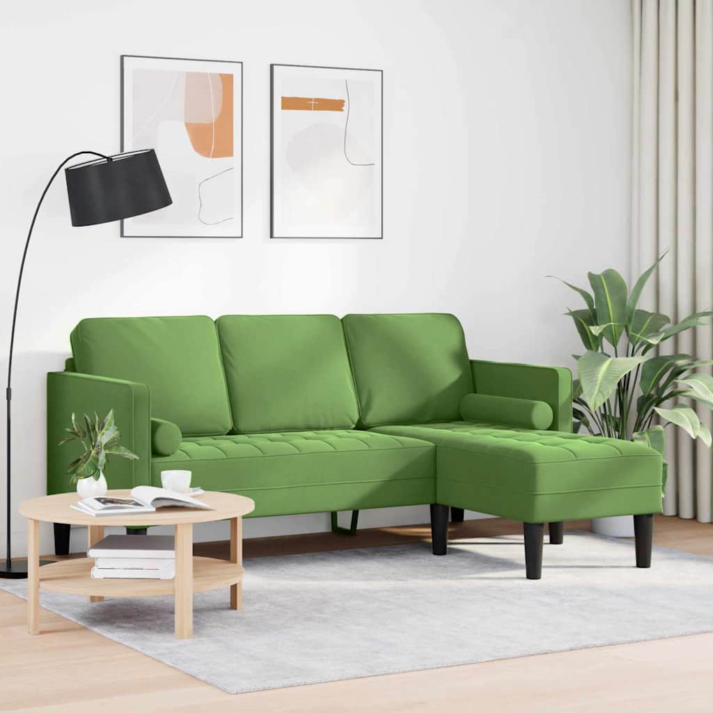 Set di divani Verde chiaro 173 x 131 x 67 cm Velluto