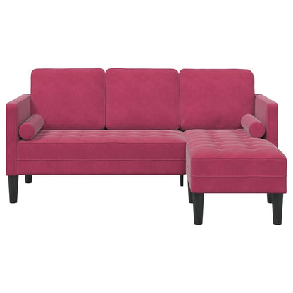 Set di divani con cuscino Rosso Vino Poliestere