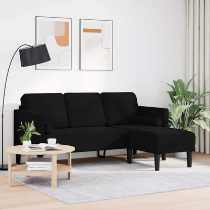 Set di divani con cuscino Nero Poliestere