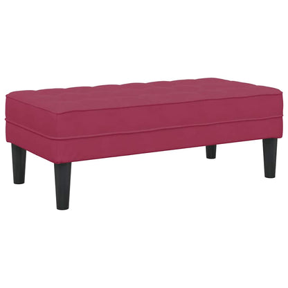 panchina con cuscino Rosso Vino 113 x 57 x 39 cm Velluto