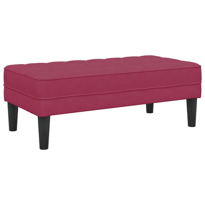 panchina con cuscino Rosso Vino 113 x 57 x 39 cm Velluto