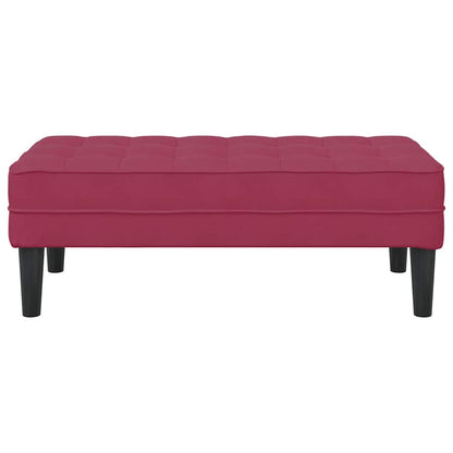 panchina con cuscino Rosso Vino 113 x 57 x 39 cm Velluto