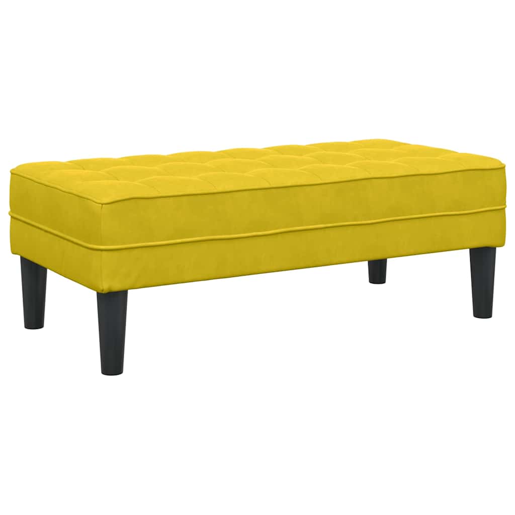 panchina con cuscino Giallo 113 x 57 x 39 cm Velluto