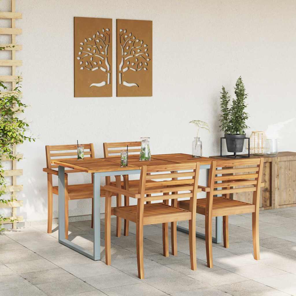 Tavolo da Pranzo da Giardino Grigio 140 x 80 x 75 cm