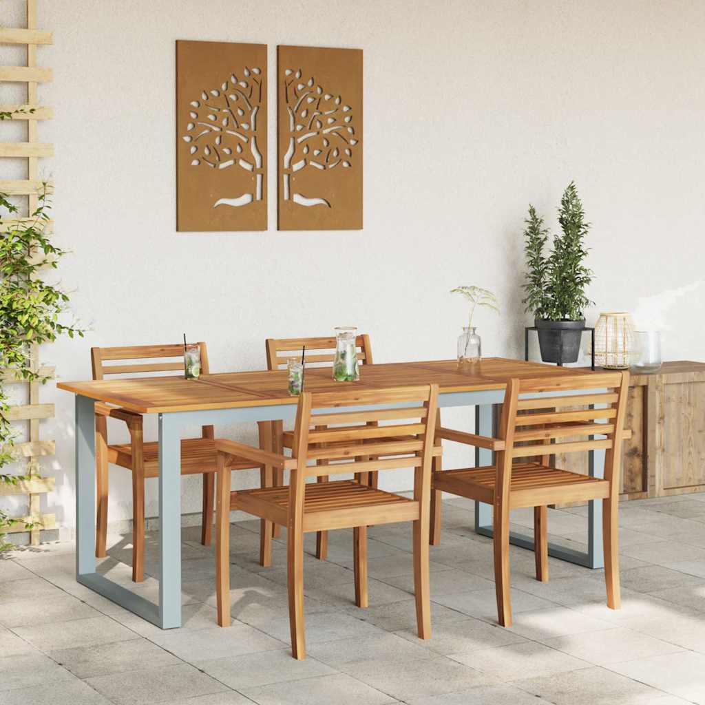 Tavolo da Pranzo da Giardino Grigio 200 x 90 x 75 cm