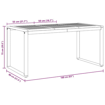 Tavolo da Giardino Grigio 160 x 80 x 75 cm | homemem39