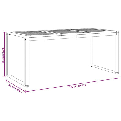 Tavolo da Giardino Grigio 180 x 90 x 75 cm | homemem39