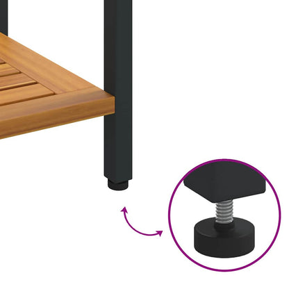 Tavolo da esterno Naturale e nero 80 x 35 x 75 cm