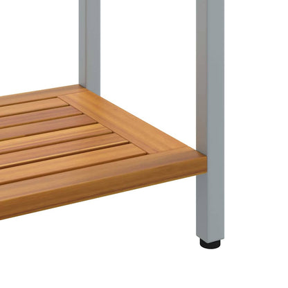 Tavolo da esterno Naturale e Grigio 110 x 35 x 75 cm