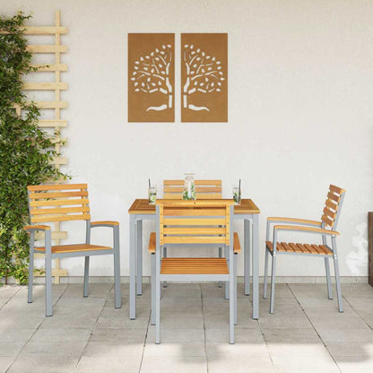 Sedia da Giardino 4 pcs Marrone 56 x 57 x 87cm