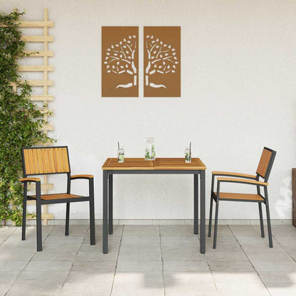 Sedia da Giardino 2 pcs Marrone 56 x 57 x 87cm