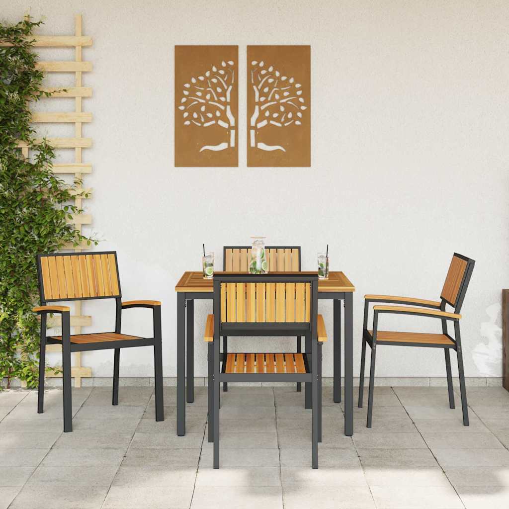Sedia da Giardino 4 pcs Marrone 56 x 57 x 87cm