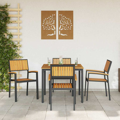 Sedia da Giardino 4 pcs Marrone 56 x 57 x 87cm