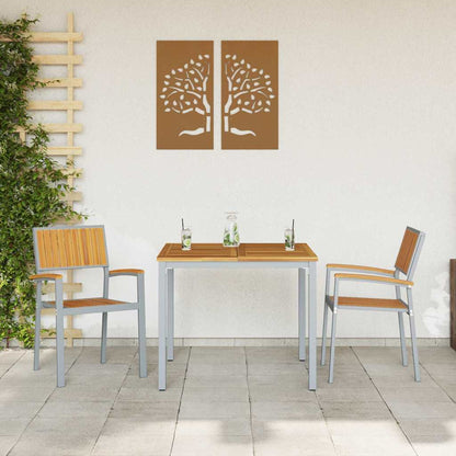 Sedia da Giardino 2 pcs Marrone 56 x 57 x 87cm