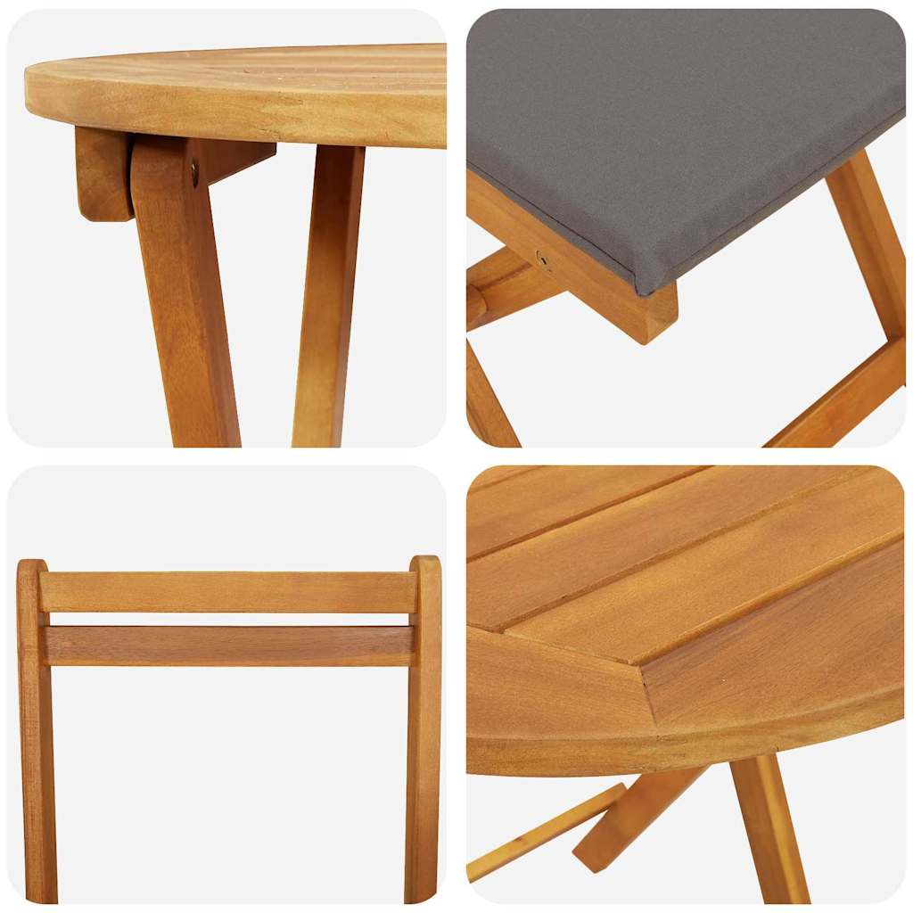 Set Bistro da Giardino 3 pcs Marrone legno massello di acacia - homemem39