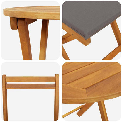 Set Bistro da Giardino 3 pcs Marrone legno massello di acacia - homemem39