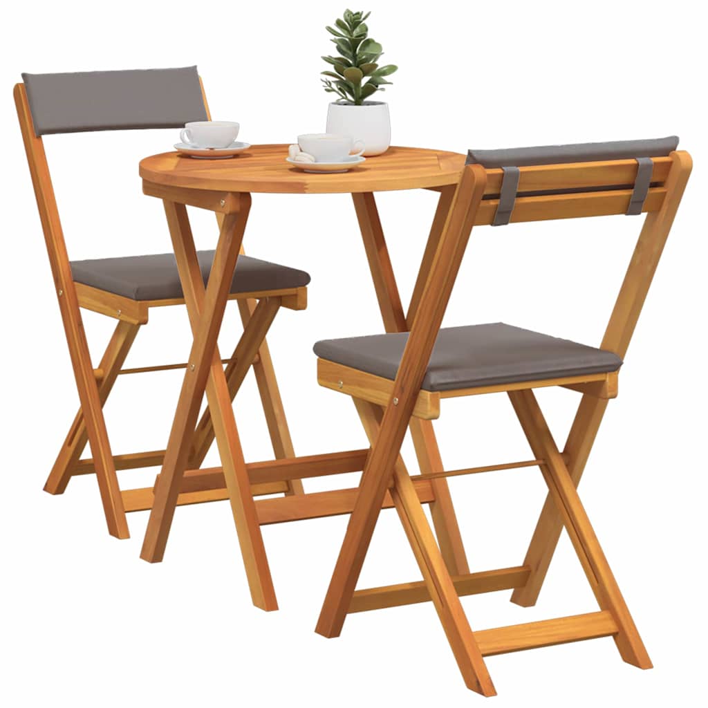 Set Bistro da Giardino 3 pcs Marrone legno massello di acacia - homemem39