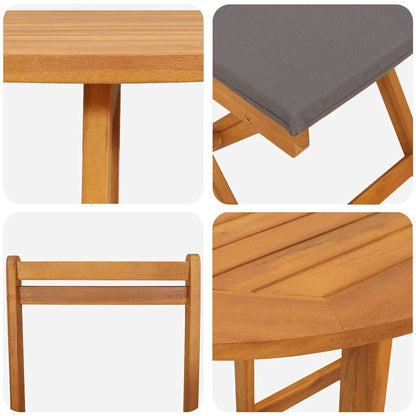 Set bistrot 3 pcs Marrone legno massello di acacia