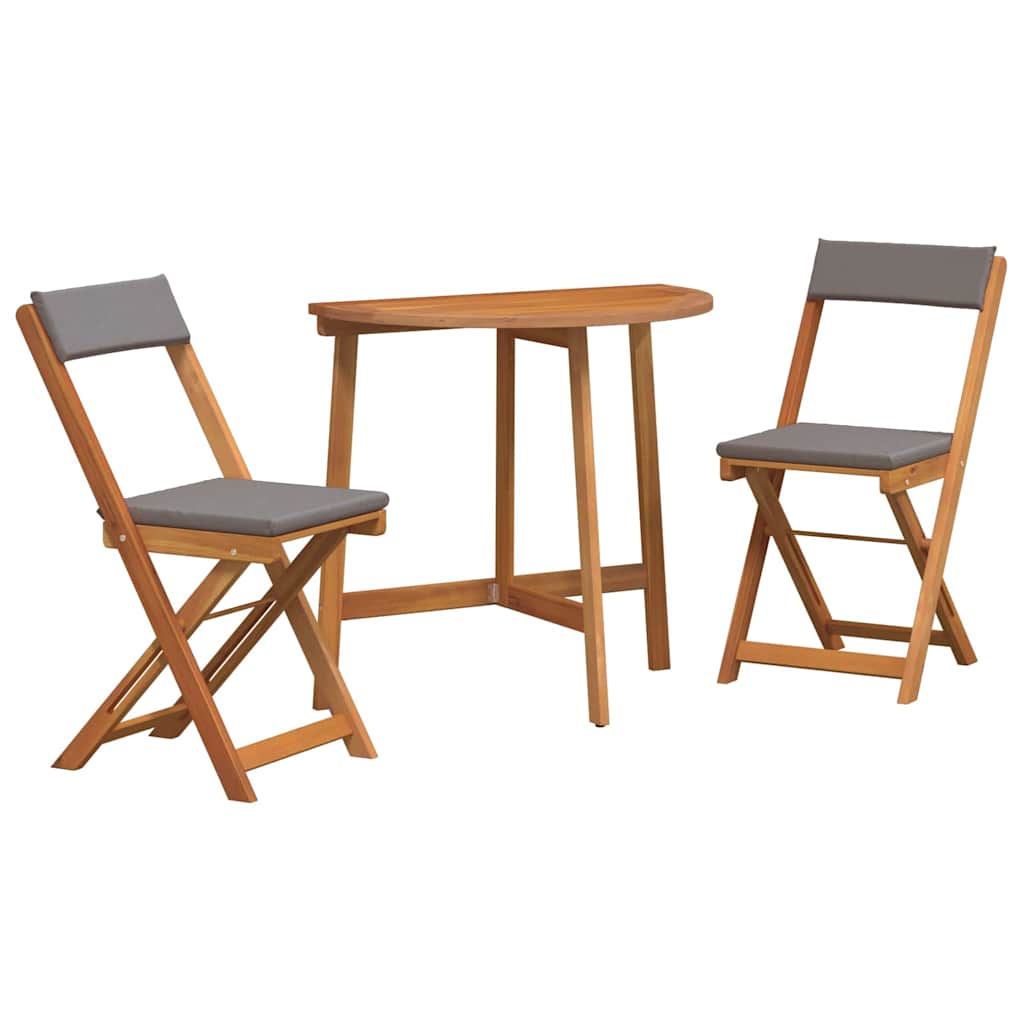 Set bistrot 3 pcs Marrone legno massello di acacia