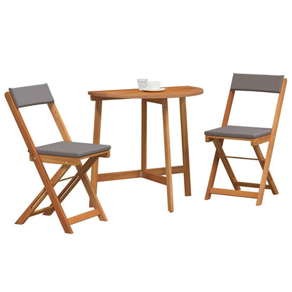 Set bistrot 3 pcs Marrone legno massello di acacia