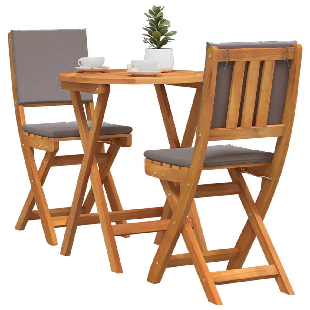 Set bistrot 3 pcs Marrone legno massello di acacia - homemem39