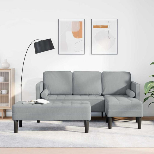 Set di divani 2 pcs Grigio chiaro 173 x 131 x 67 cm Tessuto