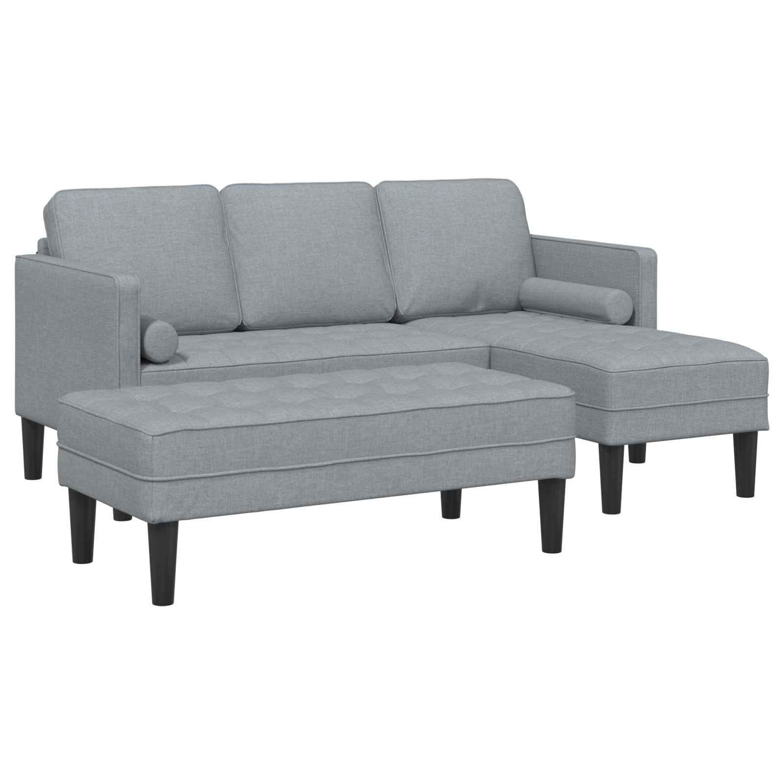 Set di divani con cuscino 2 pcs Grigio chiaro Poliestere | homemem39