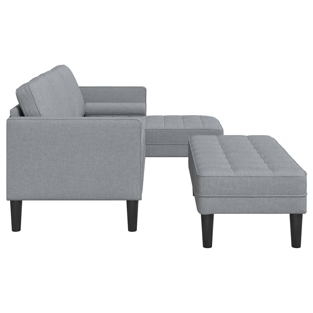 Set di divani 2 pcs Grigio chiaro 173 x 131 x 67 cm Tessuto