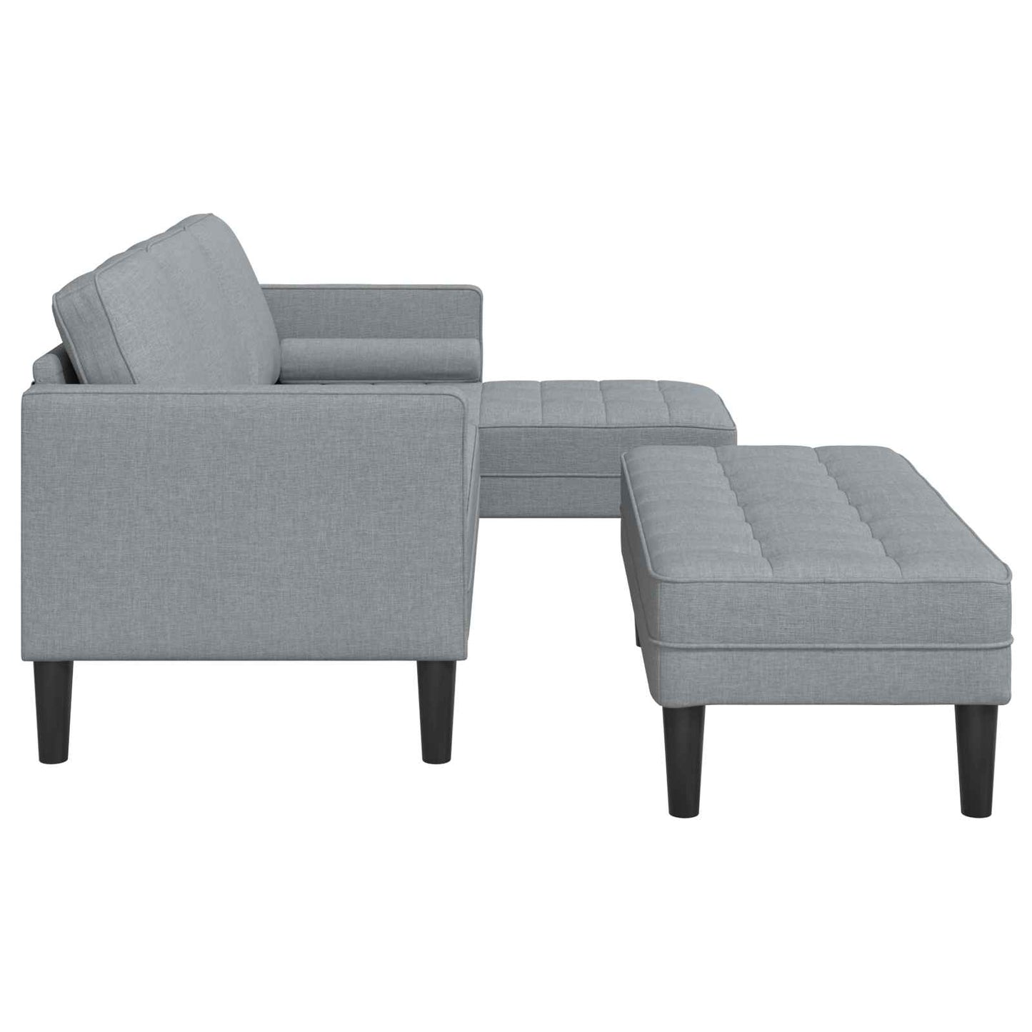 Set di divani con cuscino 2 pcs Grigio chiaro Poliestere | homemem39