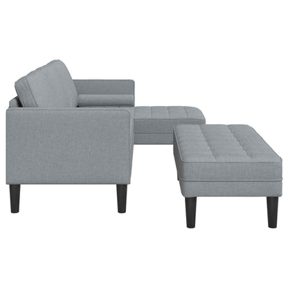Set di divani con cuscino 2 pcs Grigio chiaro Poliestere | homemem39