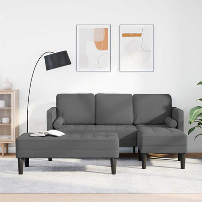 Set di divani 2 pcs Grigio scuro 173 x 131 x 67 cm Tessuto