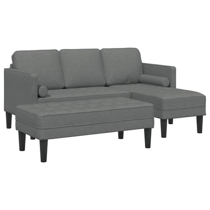 Set di divani 2 pcs Grigio scuro 173 x 131 x 67 cm Tessuto