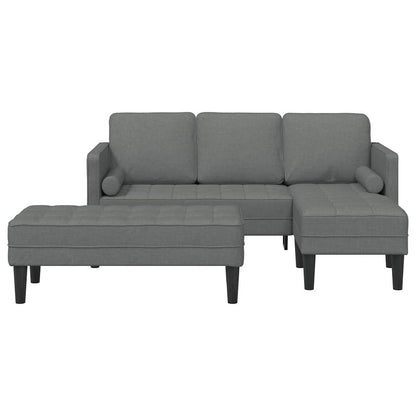 Set di divani 2 pcs Grigio scuro 173 x 131 x 67 cm Tessuto