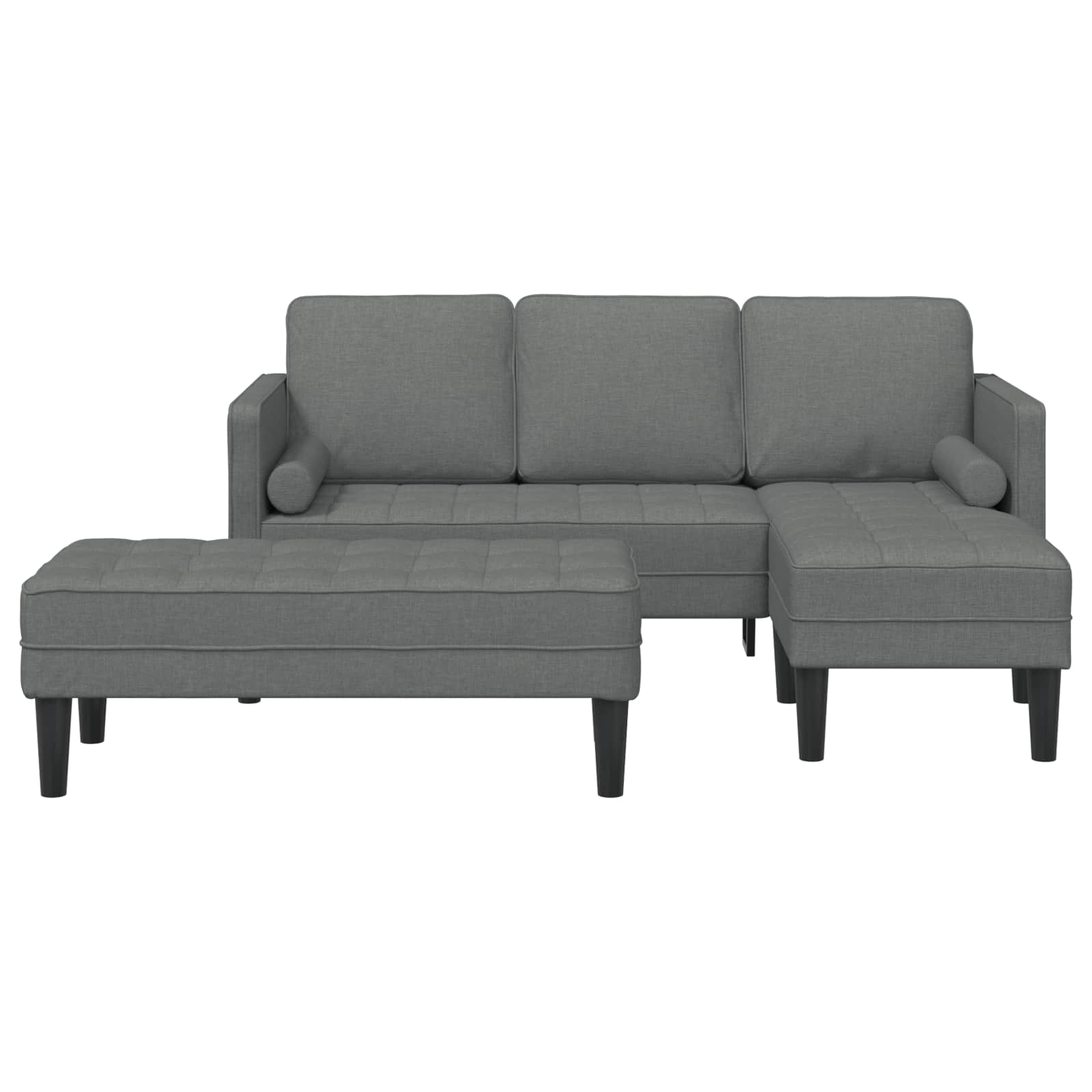 Set di divani con cuscino 2 pcs Grigio scuro Poliestere | homemem39
