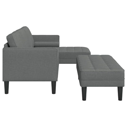 Set di divani 2 pcs Grigio scuro 173 x 131 x 67 cm Tessuto