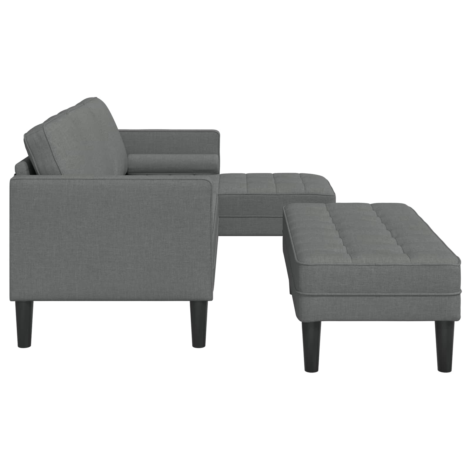 Set di divani con cuscino 2 pcs Grigio scuro Poliestere | homemem39