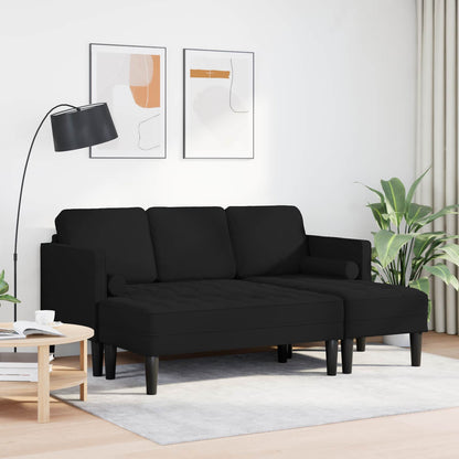 Set di divani con cuscino 2 pcs Nero Poliestere | homemem39
