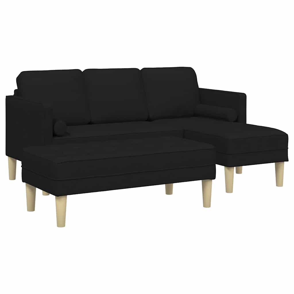 Set di divani 2 pcs Nero 173 x 131 x 67 cm Tessuto