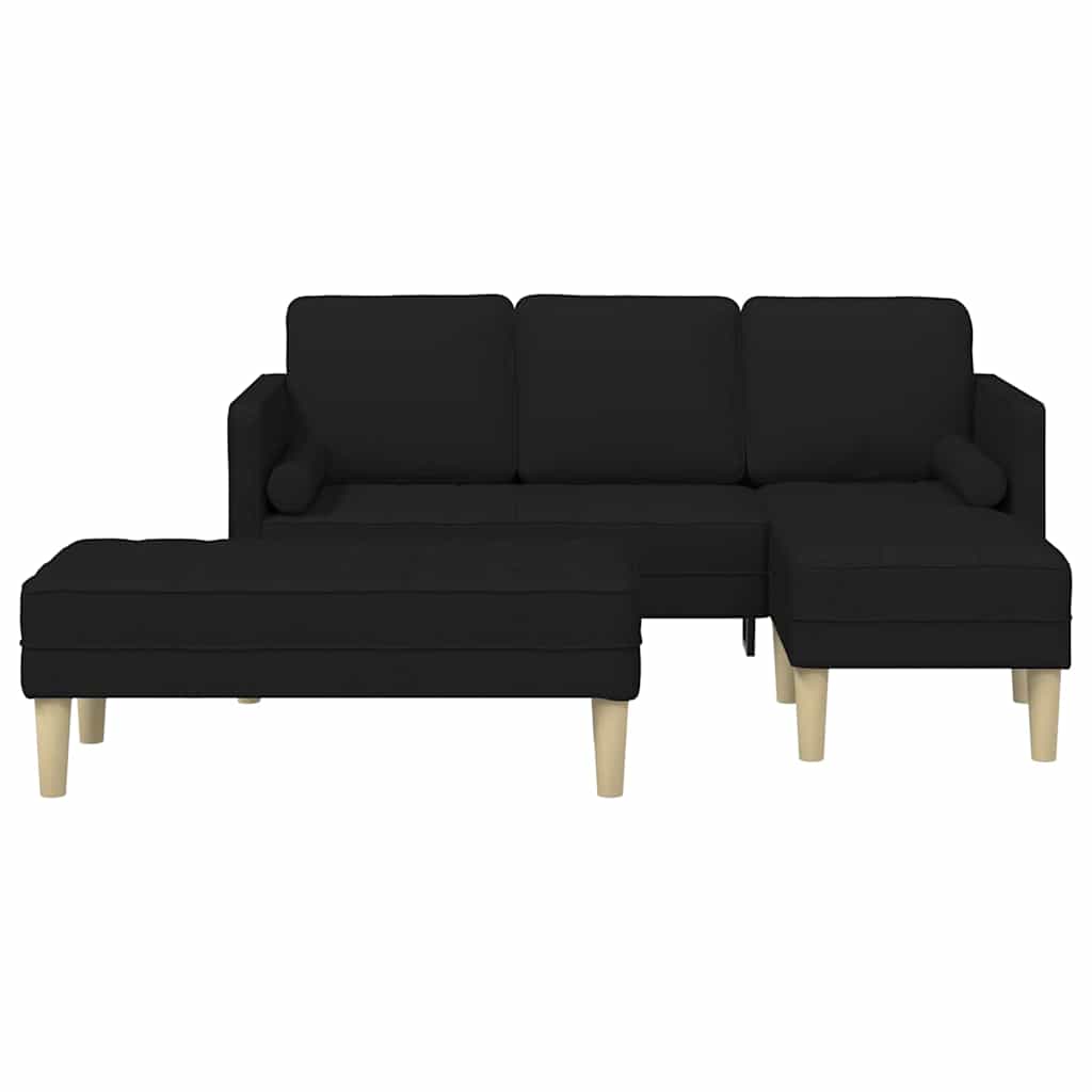 Set di divani 2 pcs Nero 173 x 131 x 67 cm Tessuto